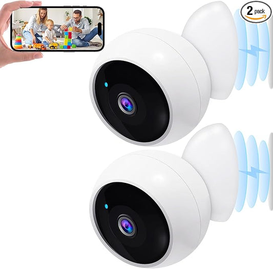 AMTIFO Security Cameras Wireless Outdoor: Magnetic 2-Pack Install-Free Indoor Smart 2K WiFi - Long Battery Life Powered Wireless Cameras for Home Security with AI Motion Detection