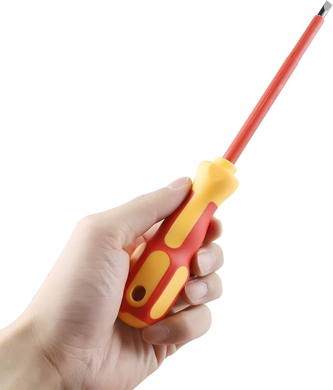 9 Piece 1000V Insulated Electrician Screwdrivers Set with Magnetic Tips, Slotted and Phillips Bits Non-Slip Grip, with 1 Test pen Electrical screwdriver set