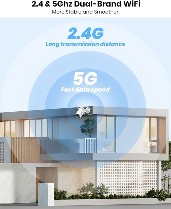 AOSU 2K QHD Security Camera Outdoor with Color Night Vision, Wired Home Security Camera Supports 24/7 Recording, Auto Tracking, Voice Changer, 2 Way Audio, 2.4/5 GHz WiFi, Works with Alexa/Google