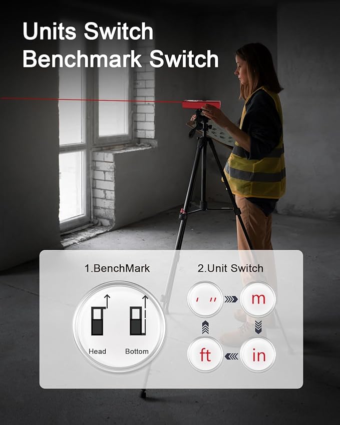 Laser Measuring Tool-165ft Range, Laser Measure with Area Volume Measurement, Portable Handheld Lazer Distance Meters for Construction & DIY
