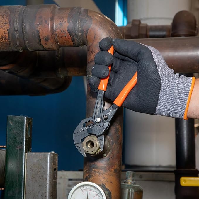 Klein Tools D5317 Compact Plier Wrench, High Leverage Multi-Use Adjustable Plier Wrench with Smooth Jaws, 7-Inch