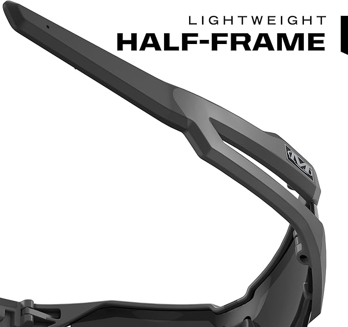 Mechanix Wear: Vision Type-V Safety Glasses with Advanced Anti Fog, Scratch Resistant, Half Framed Protective Eyewear, Lightweight Glasses with Adjustable Arms and Nose (Smoke Lens)