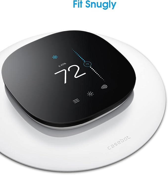 CaseBot Wall Plate for Ecobee3 Lite / Ecobee3 SmartThermostat, Practical Trim Kit, Easy Installation, Durable Polycarbonate Material, Stylish Design (White)