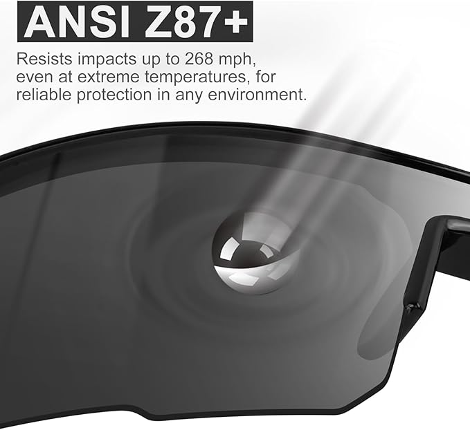 6 Pack Safety Glasses, ANSI Z87.1 Safety Glasses with UV Protection, Impact Resistant Tinted Safety Goggles