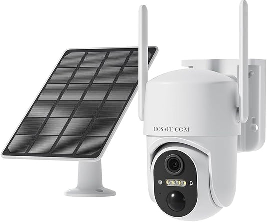 Cameras for Home Security Outdoor, WiFi Outdoor Camera Wireless, Solar Security Cameras Wireless Outdoor, 360 PTZ, PIR Sensor, 2K HD Color Night Vision, 2-Way Talk, IP66 Waterproof