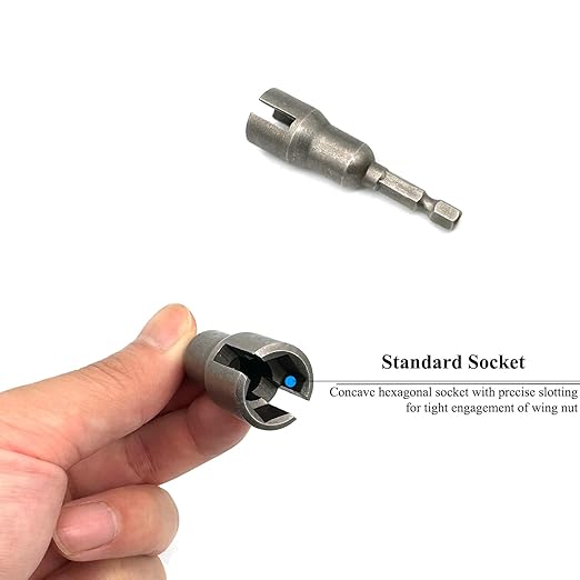 1/4" Wing Nut Driver Wing Nut Drill Bit Socket Wrenches 1/4 inch Hexagon Head Drill Driver Bits for Panel Nuts Screws Eye C Hook Bolt