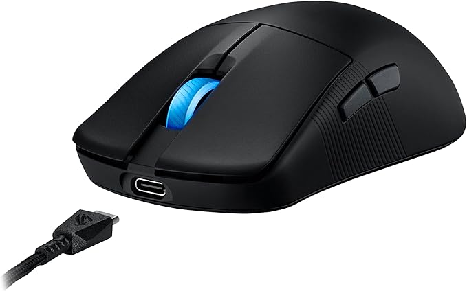 ASUS ROG Harpe Ace Mini Wireless Esports Gaming Mouse – Small Compact Design, Right-Handed, 49g Lightweight, Tri-Mode Connectivity, 36K DPI, up to 105Hr Battery, Pro-Approved, PC/Mac Support - Black