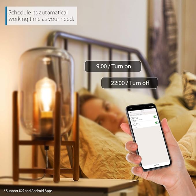 LVWIT WiFi Dimmable Vintage LED ST21 Edison Smart Bulb, 60 Watt Equivalent, E26 Base, 2700K - 6500K, Compatible with Alexa, Google Assistant, No Hub Required,2 Pack