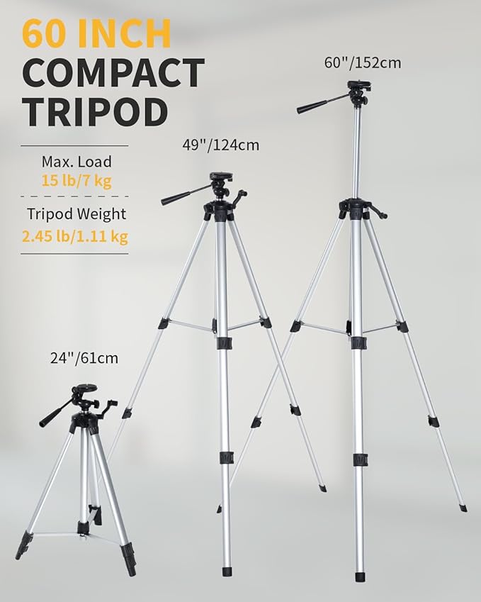 Firecore Laser Level 360 Self Leveling with Tripod, ±2mm High Accuracy, Outdoor Pulse Mode to 197 Ft, Green Cross Line Lazer Leveler Tool for Construction, 2 Rechargeable Batteries, 60" Tripod
