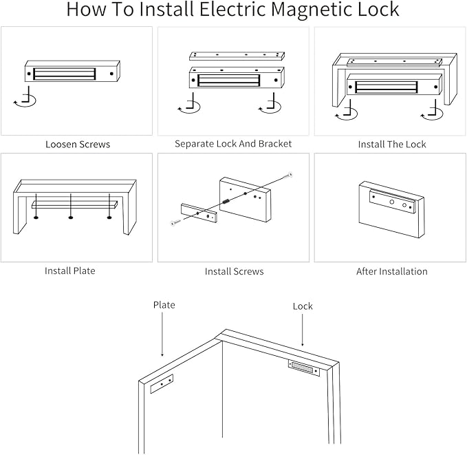 Mag Lock 1200LBS Holding Force Electromagnetic Commercial Lock 12V LED Indicator When Closed NO/NC Options,for Access Control System