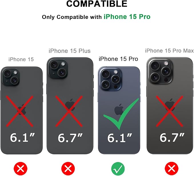 TENDLIN Compatible with iPhone 15 Pro Case Wood Grain with Carbon Fiber Texture Design Leather Hybrid Slim Case (Twill)