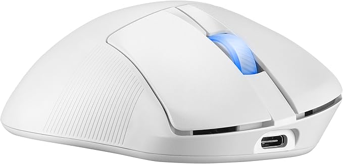 ASUS ROG Keris II Ace Wireless Gaming Mouse – Right-Handed Ergonomic, 54g, Tri-Mode Connectivity, 42K DPI, up to 107Hr Battery, PC/Mac Support - White