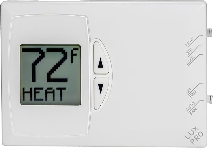 Lux Pro Non-Programmable Thermostat for Home; Backlight Digital Energy Saving Thermostat, 1 Stage System, 1heat/1 Cool, Easy DIY Install, PSD111B, 10 Pack, Batteries Included