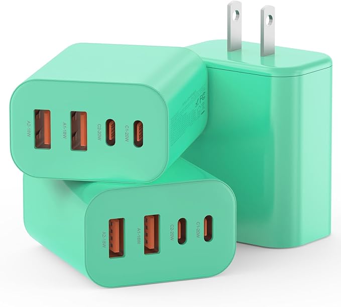 USB C Charger Block,40W USB C Charger Cube,Type C Charging Block,USB Wall Chargers Dual Port PD+QC Charging Cube for iPhone 16 15 14 13 12 11 Pro Max XS,iPad, Samsung Phone,Tablet(Green)