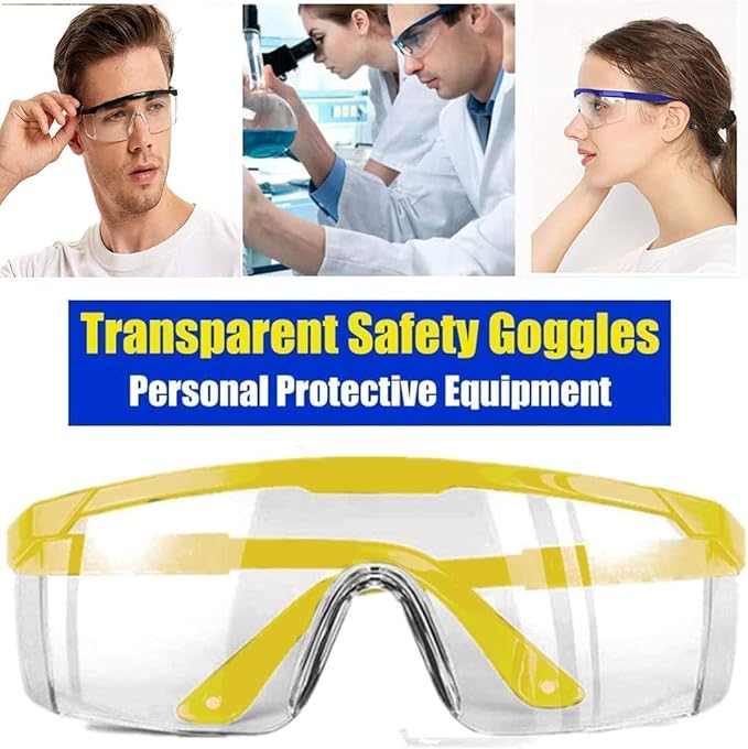 5 PACK Safety Glasses Goggles, Men Women Anti-fog Wide Vision Safety Goggles Eye Protection, Z87 UV 400 Blocking Eyewear Adjustable Temples Eye Shied for Lab,Yard work, Gardening, Lawn mowing