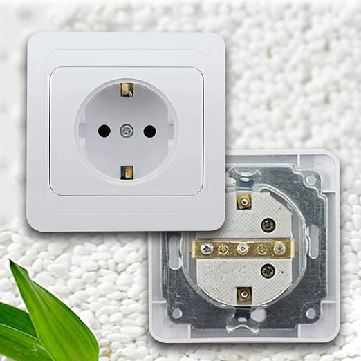 Mayata 1pcs Wall Panel Power Socket Plug Grounded 16A French Standard Electrical Outlet 86mm 86mm