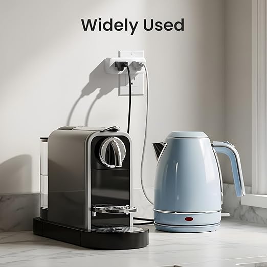 GHome Smart Plug Outlet Extender 15A, 2 Pack, WiFi Smart Plugs Compatible with Alexa & Google Home, Smart Surge Protector with Timer & Remote Control, Dual Outlets, No Hub Required, White