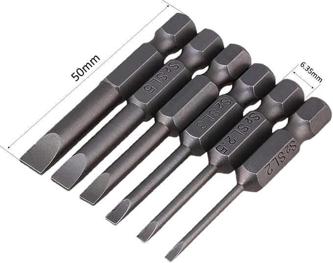 aiyun 18 Piece Slotted Phillips Head Drill Bit Set, 1/4 Inch Hex Shank S2 Steel Magnetic 2Inch Long Screwdriver Bits with Storage Box (Slotted Phillips)