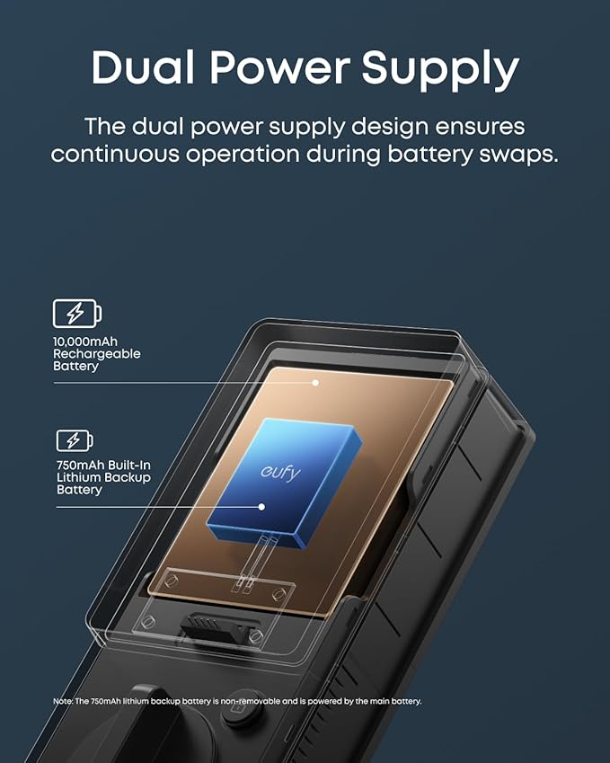 eufy FamiLock E34 Smart Lock with Palm Vein Recognition - Keyless Entry Door Lock for Front Door, Wi-Fi Keypad Deadbolt, ANSI/BHMA Grade 1, Auto Lock, Voice Control, IP65 Waterproof, No Monthly Fee