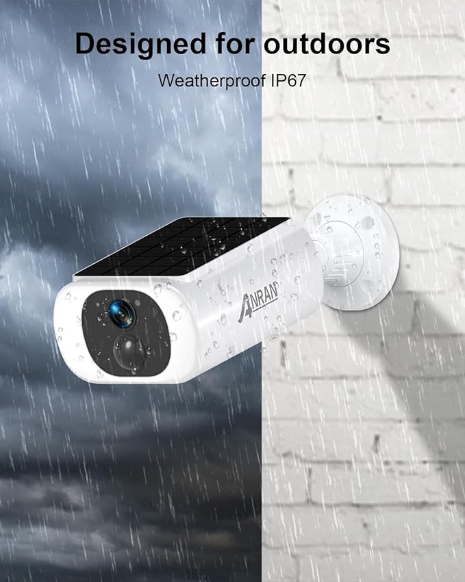 ANRAN 5MP Solar Security Camera Outdoor, Wireless Battery Powered WiFi Camera for Home Surveillance with Buit-in Solar Panel, Color Night Vision, 2-Way Audio, Siren Alarm, Works with Alexa, C3 Max