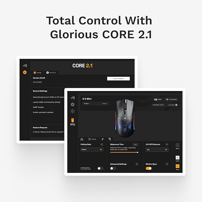 Glorious Model O 2 Mini Wireless Gaming Mouse: Superlight 57g, up to 210hr Battery, Dual Wireless 2.4GHz and Bluetooth 5.2, 26K Optical Sensor, 80M Clicks, 6 Programmable Buttons, FPS Mouse, Black