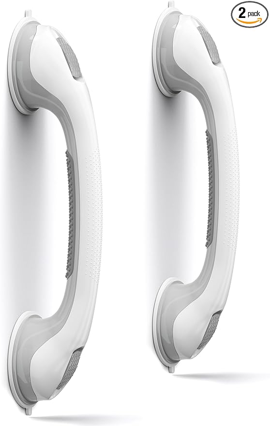 AirTight® Grab Bars for Bathtubs and Showers, (2pack) 16Inch Shower Handle Elderly Suction Bathroom Safety Seniors