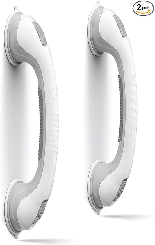 AirTight® Grab Bars for Bathtubs and Showers, (2pack) 16Inch Shower Handle Elderly Suction Bathroom Safety Seniors