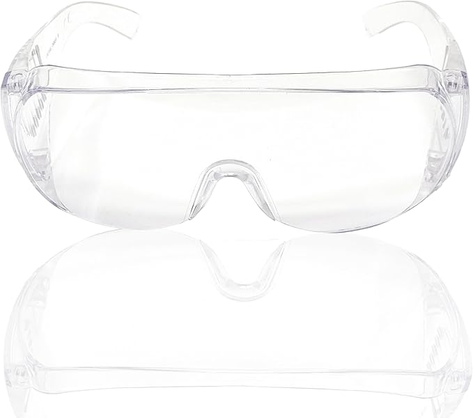 EMI # 412 Clear Safety Glasses Eyewear - Wear Over Glasses – Anti-Fog, Anti-Scratch Protective Eyewear for Medical Professionals, Labs, and Workplaces – Polycarbonate Eye Protection