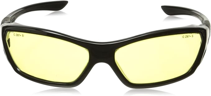 Crews ForceFlex FF124 Safety Glasses Ballisitic Amber Lens and Opaque Black Frame, 1 Pair