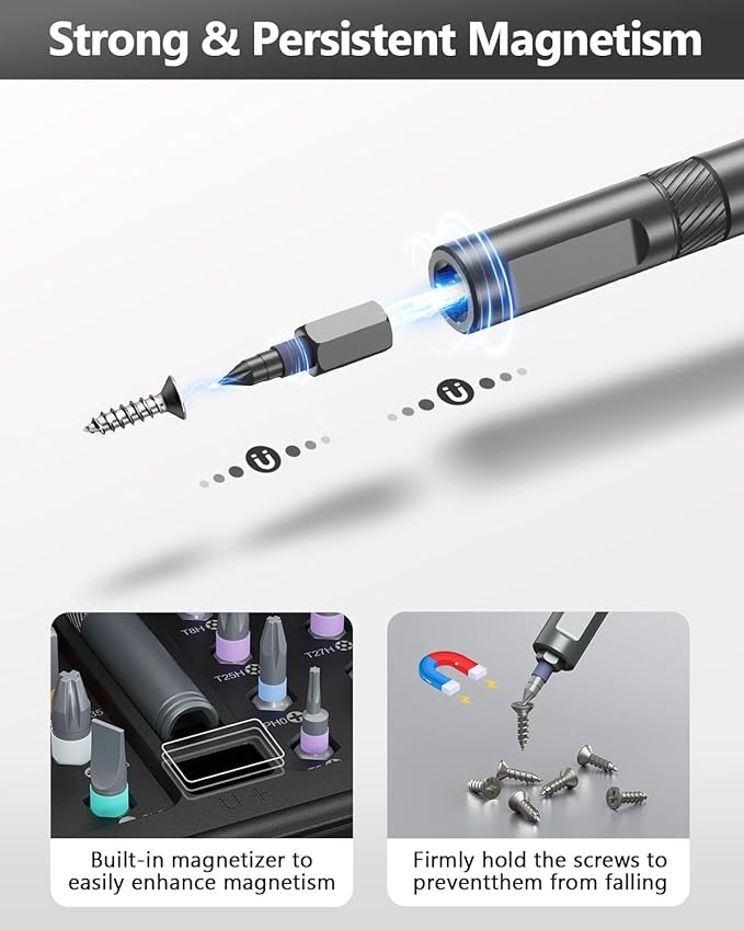 AMIR Magnetic Screwdriver Set, Ratchet Screwdriver Set with 40 Precision Bits and Ratchet Handle, 42-in-1 DIY Repair Tool Kit for Home Improvement, Electronics, Computers, Bicycles Repair