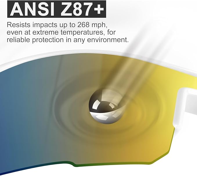 6 Pack Safety Glasses, ANSI Z87.1 Safety Glasses with UV Protection, Impact Resistant Tinted Safety Goggles