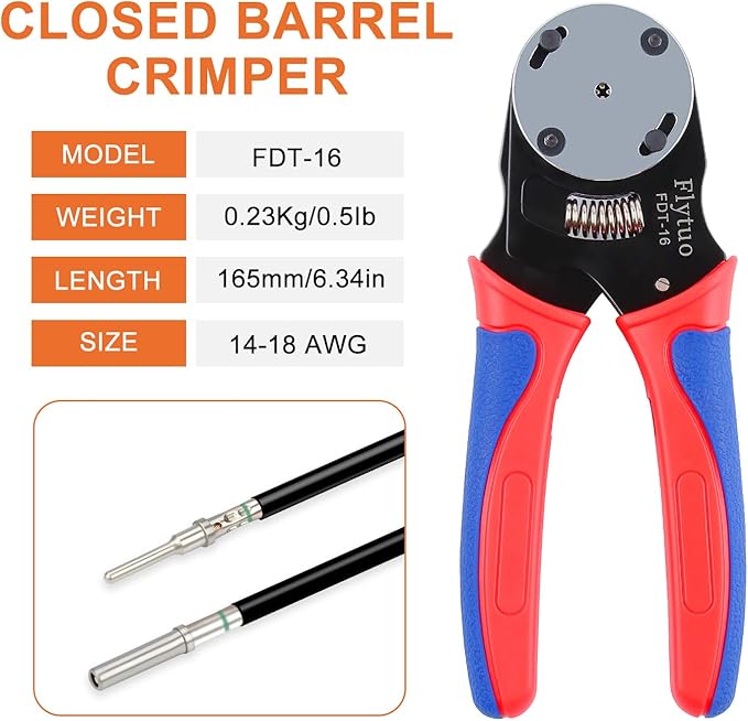 Deutsch Connectors Kit with Crimping Tool - 636PCS, 2/3/4/6/8/12 Pin DT Connectors, Removal Tool, Size 16 Solid Terminal Contacts, 14-18 AWG (Grey)