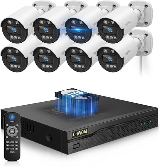 《122° Wide-Angle & Ultra 5MP Definition》Outdoor Wired Security Camera System,CCTV Cameras Outside, Home Video Surveillance Systems