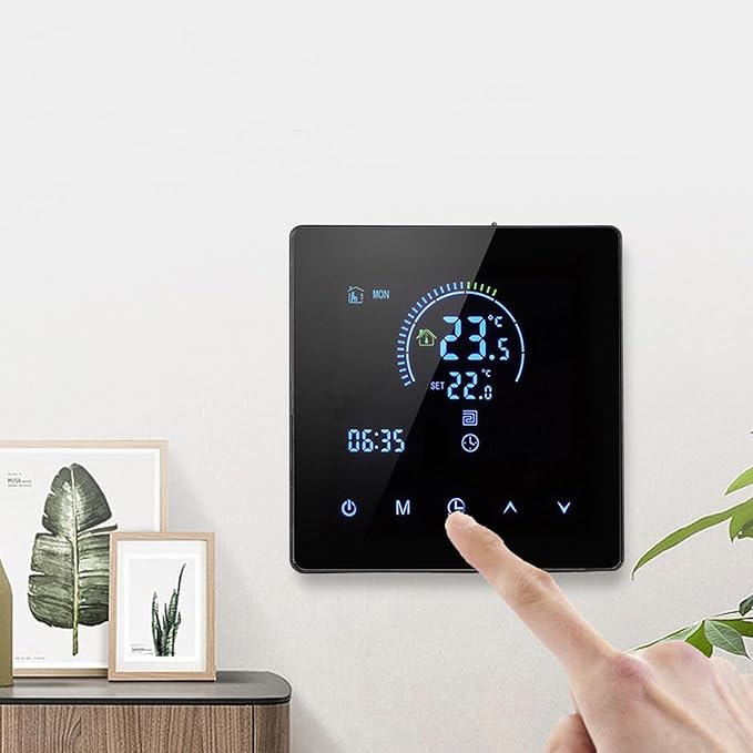 Programmable Smart Thermostat AC 90V-240V Intelligent Touchscreen LCD Display Thermostat for Home, Office, Shopping Malls (Regular Version)