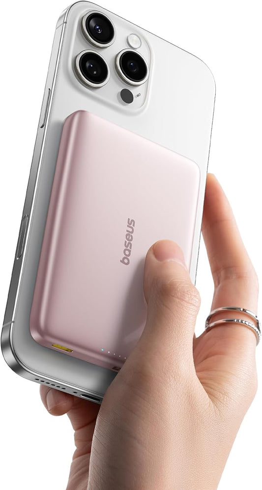 Baseus Picogo Magsafe Portable Charger, Qi2 Certified 0.5" Ultra Slim 15W Wireless Power Bank, 10000mAh 27W Fast Charging Magnetic Battery Pack with USB-C for iPhone 16/15/14/13/12 Series Only