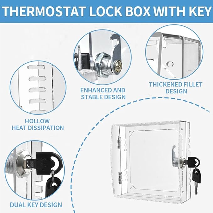 Thermostat Lock Box Cover with Key – Secure Lock Box Guard for New 2025 Ecobee Smart Thermostat Essential, Ecobee Smart Thermostat Premium and Enhanced