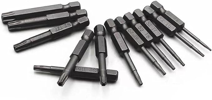 aiyun 12-Piece Security Bits, 2 Inch long S2 Steel Magnetic Security Screwdriver Set, 6 Point Star Driver Bit Set Screwdriver for Shark Vacuum T5-T40 (50mm)