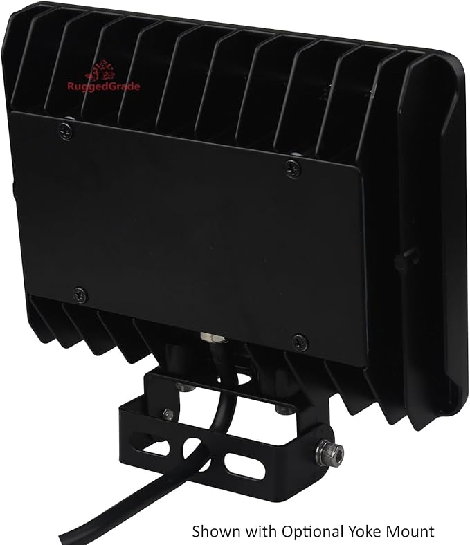 RuggedGrade Yoke Mount Bracket | 30W to 80W Kivo & Kivo II Series | LED Flood Lights | Heavy Duty Adjustable Mounting Arm | Outdoor Security Lighting | DLC 5.1 Premium