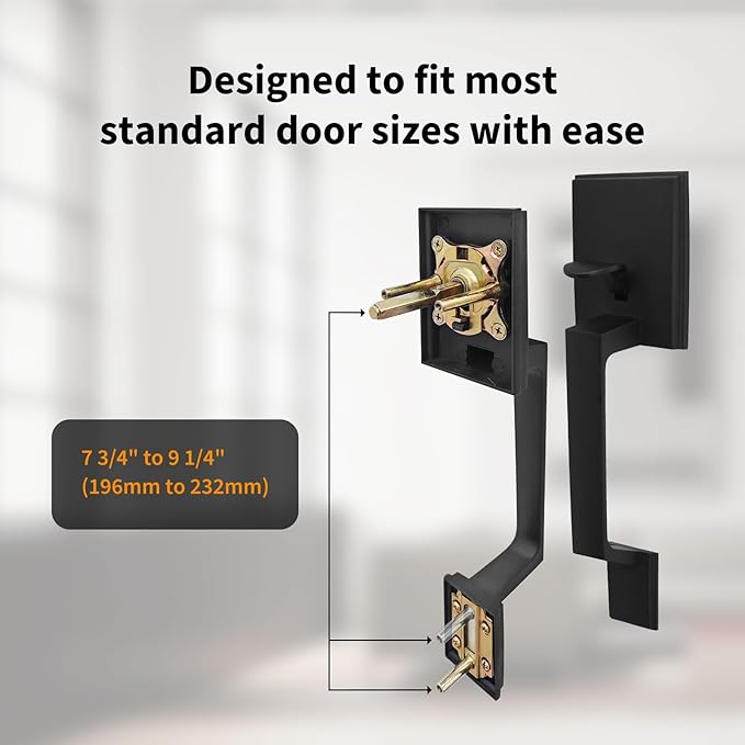 Aqara Front Door Handleset, Single Cylinder Exterior Door Entry Handle with Door Lever, Reversible for Right and Left Handed Sided Doors, Non-Locking, Ideal for Modern Doors Smart Locks