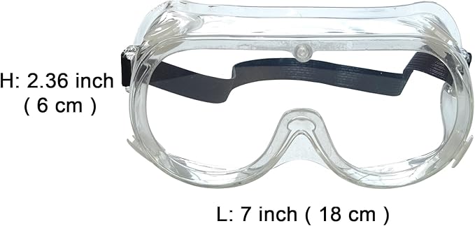 Safety Goggles 6 Pack - Anti-Fog Protective Safety Glasses - Clear Lens Adjustable Soft Lightweight Protection Eyewear