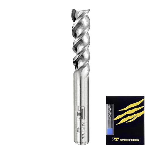 SPEED TIGER Carbide Square End Mill - 3 Flute - IAUE5/16 3 (5 Pieces, 5/16") - High Feed U-Type Design - for Roughing and Finishing - for Milling Aluminum Applications – Professional Mill Bits Sets