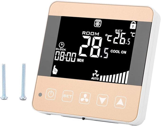 AC90-240V Fan Coil Thermostat Intelligent Digital Central Air‑Conditioner Thermostat Temperature Controller Fan Coil Unit LCD Display(WiFi Type)