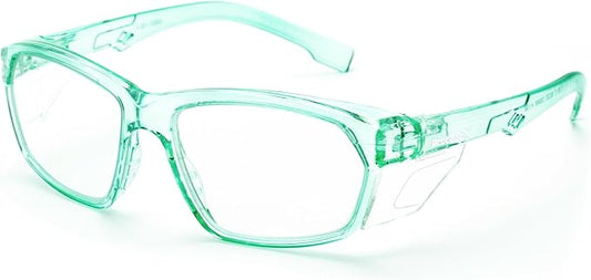 ProtectX Stylish Anti-Fog & Scratch-Resistant Safety Glasses, UV Protection Goggles, Anti-Impact Lightweight Glasses for Men＆Women Jade Clear