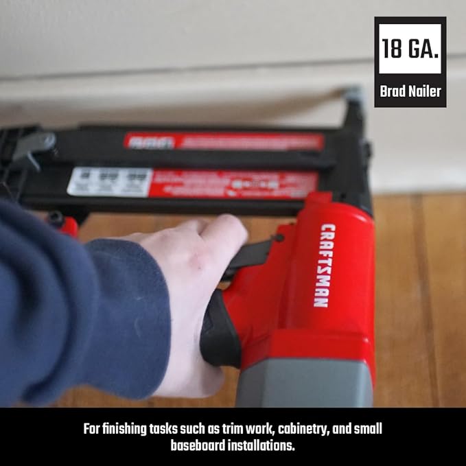 Craftsman 6-Gallon Pancake Air Compressor 4-Tool Combo Kit, 150 PSI, Oil-Free, Includes 16GA Finish Nailer, 18GA Brad Nailer, 23GA Pin Nailer & 25-Ft Air Hose, Model CMXECXA0210641K