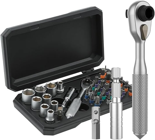 ratchet screwdriver set, magnetic screwdriver set, DIY combination soft shaft, suitable for furniture assembly, electrical maintenance, bicycle tools