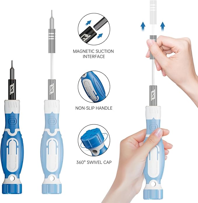 Precision Screwdriver Set, JAKEMY 33 in 1 Professional Electronics Repair Tool Kit with 30 Bits Magnetic Driver Kit Small Laptop Screwdriver Kit for Macbook, PC, iPhone, Xbox, Console, Watch, Toys