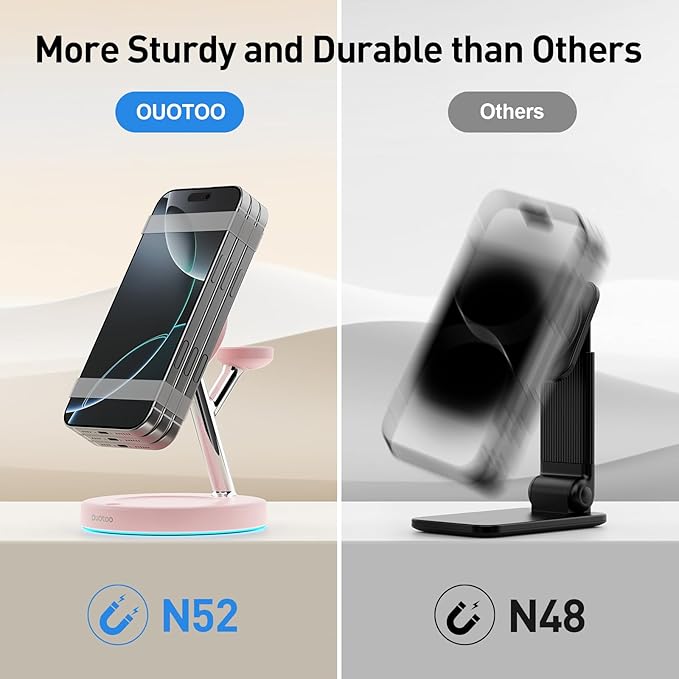 2025 3 in 1 Charging Station Compatible with Magsafe Charger Wireless Charger Stand for iPhone16 15 14 13 12 Series Wireless Charging Station for AirPods Wireless Charging Stand for iWatch Series