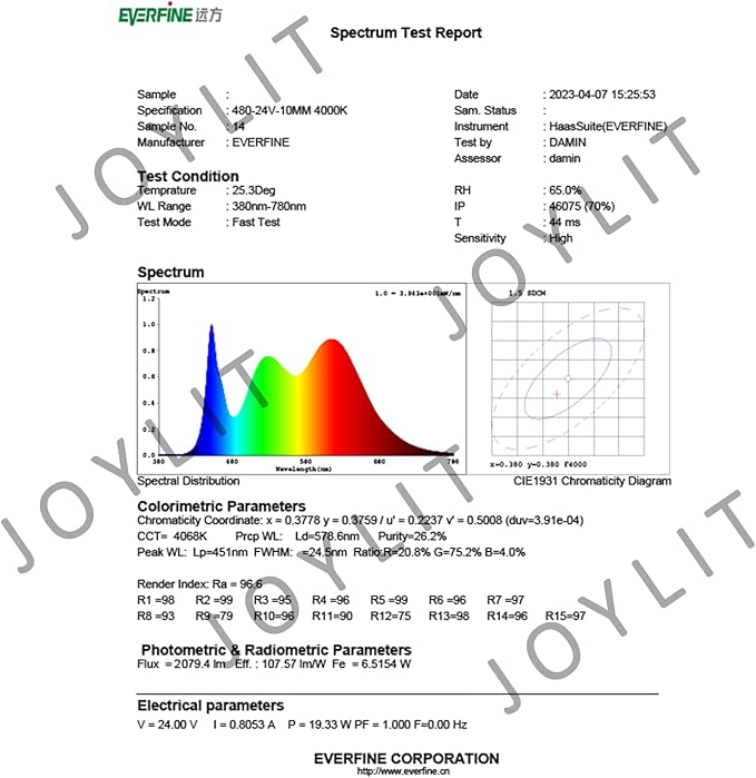 JOYLIT 24V COB LED Strip Lights Waterproof 4000K 550LM/FT Super Bright 16.4ft 2400LEDs CRI 95+, UL PRO 90W Dimmable Natural White Adhesive LED Tape for Commercial, Residential