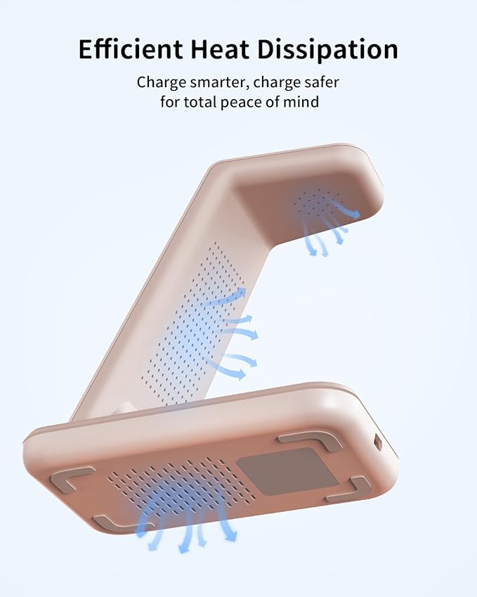 Wireless Charging Station for Apple Devices: 3 in 1 Phone Charger Stand for iPhone 16 15 14 13 12 11 SE X Pro Max - Apple Watch Ultra/10/9/8/SE/7/6/5/4/3 - AirPods Pro 2 3 4