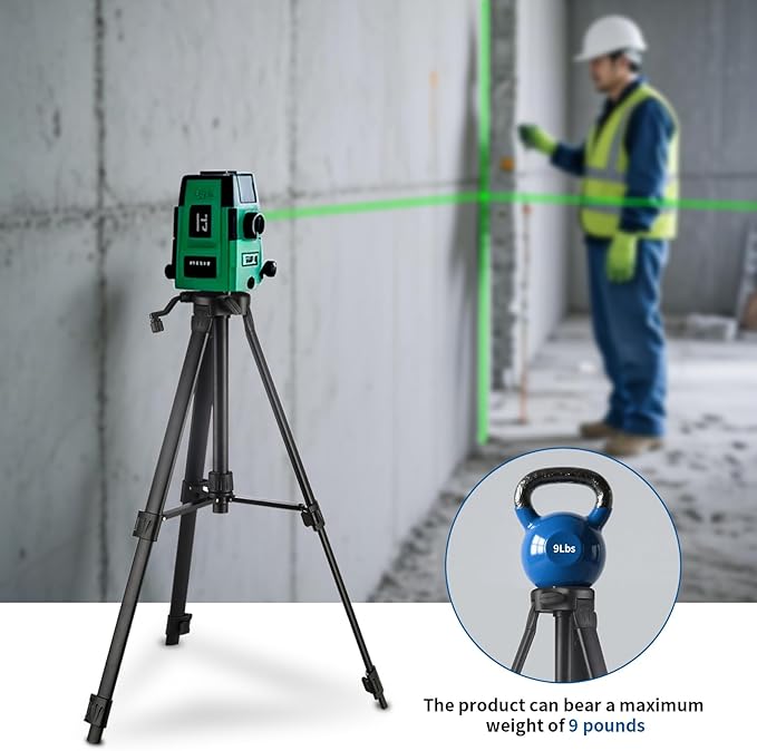 Laser Level Tripod, Adjustable Height, Lightweight Construction with Secure Mount